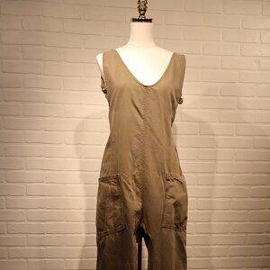 We The Free Olive Green Denim Jumpsuit